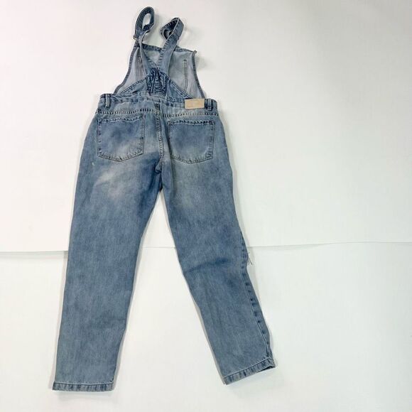 Zara Denim Coverall Womens Small Ripped Distressed Carpenter 100% Cotton Overall - Picture 8 of 10
